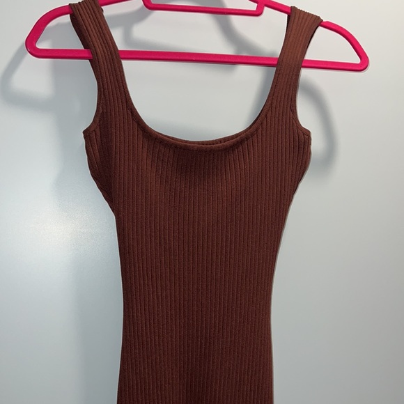 naked wardrobe Pants - Naked wardrobe Mocha brown ribbed jumpsuit size small